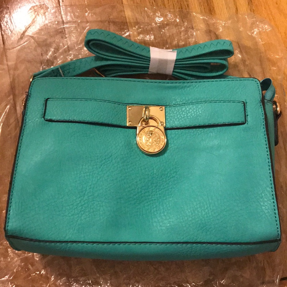 A turquoise purse